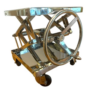 lot 11A image: Restoration Hardware Nautical Industrial Scissor Lift Table
