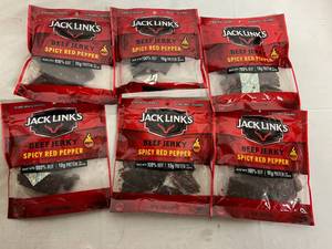 6 Bags of Jack Links Spicy Red Pepper Beef Jerky