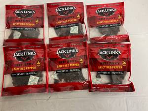 6 Bags of Jack Links Spicy Red Pepper Beef Jerky