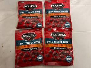 4 Bags of Jack Links Pork Tender Bites - BBQ