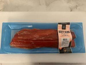 L. 2.27lb Frozen Sockeye Salmon Skin on Fillet