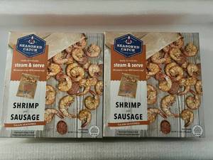 G. 2x 11.3oz Seasoned Catch Shrimp and Sausage
