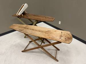 lot 30 image: Antique wooden ironing boards.