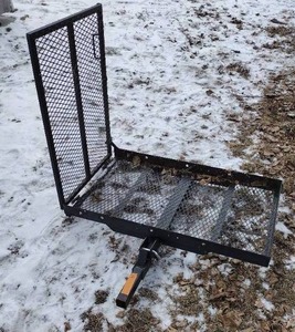 Steel Mesh Folding Hitch-mounted Carrier - Loading Ramp