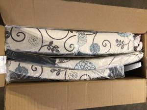 lot 4 image: Noble House Pertica Light Beige with Blue Floral Fabric Upholstered Dining Chair (Set of 2) Customer Returns See Pictures