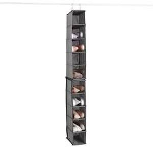 lot 13 image: Everbilt 61.50 in. H 10-Pair Gray Fabric Hanging Shoe Organizer Customer Returns See Pictures
