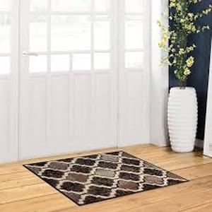lot 35 image: SUPERIOR Viking Chocolate 2 ft. x 3 ft. Contemporary Trellis Non-Slip Area Rug  Customer Returns See Pictures
