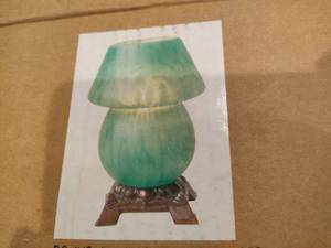 lot 22 image: Small Green Glass Lamp New in Box