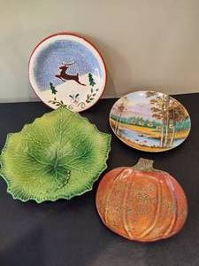 lot 88 image: Assorted FallWinter Glass Serving Pieces
