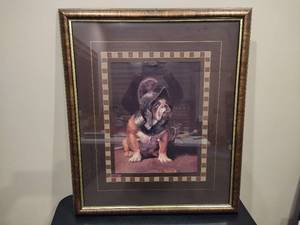 lot 114 image: Gladiator English Bulldog Framed Art