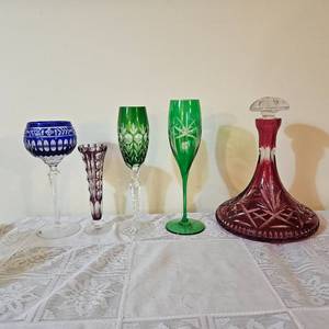 lot 73 image: Variety of Bohemia Crystal Glassware