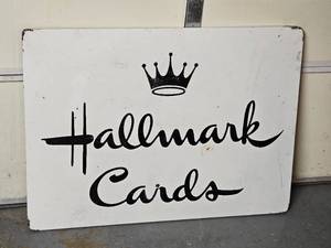 lot 135 image: Vintage Enamel Hallmark Card  Sign