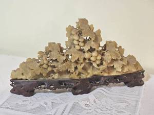 lot 53 image: Chinese Soapstone Bonsai Tree Sculpture