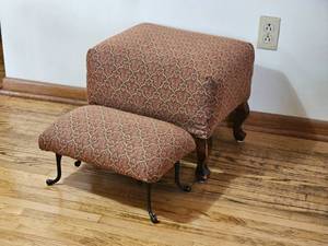 lot 143 image: Neatly Upholstered Footstool Pair