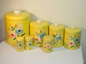 lot 146 image: Vintage Ransburg Tin Canister Set
