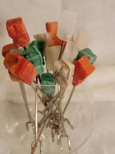 lot 115 image: Mexico Carved Stone Tip Hors dOeuvre Forks