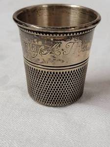 lot 112 image: Antique Sterling Silver Thimble Shot Glass