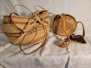 lot 31 image: African Woven Tote and Handbags