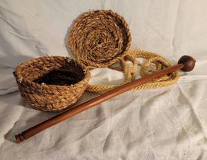 lot 34 image: African Woven Basket Food Carriers