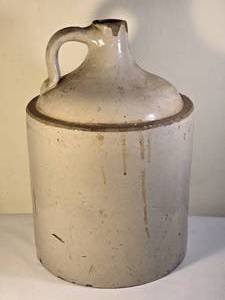 lot 46A image: Amazing Antique Earthenware Jug with Handle - Approx. 3 gal.