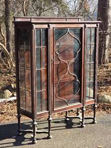 lot 12 image: Gorgeous Antique Larkin Co. Restoration Style Vitrine Display Cabinet - Early 20th Century