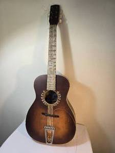 lot 342 image: Vintage Supertone Acoustic Guitar