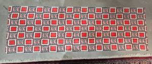 lot 66C image: Amazing Thai Cotton Fabric - Square Paisley - Red  Black  White