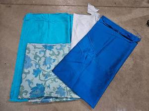 lot 66A image: Gorgeous Thai Silk Fabric Collection - Blue  White - (3)