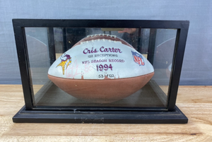 lot 14 image: Cris Carter Autographed Minnesota Vikings Wilson NFL Football Numbered 53 of 122 K