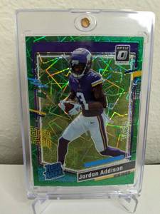 lot 41C image: 2023 Panini Donruss Optic Jordan Addison Green Laser Prizm Rated Rookie #271 T