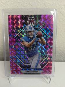lot 53A image: 2023 Panini Mosaic Sam LaPorta Pink Camo Prizm RC #360 T