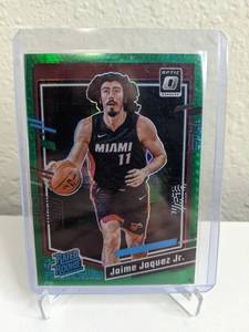 lot 71C image: 2023-24 Panini Donruss Optic Jaime Jaquez Jr. Green Hyper Prizm Rated Rookie #216 T