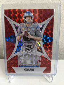 lot 72B image: 2024 Panini Mosaic Jared Goff Epic Performers Red Mosaic Prizm #EP-JG T