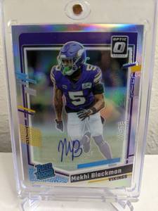 lot 48B image: 2023 Panini Donruss Optic Mekhi Blackmon Silver Prizm Autograph Numbered 024150 RC #272 T