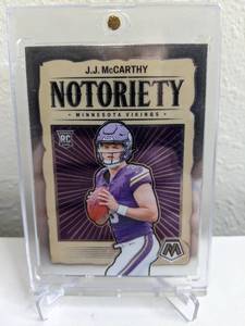 lot 48A image: 2024 Panini Mosaic JJ McCarthy Notoriety RC #21 T