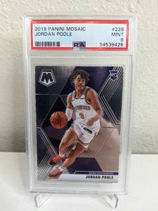 lot 39D image: 2019 Panini Mosaic Jordan Poole RC #228 Graded PSA 9 T