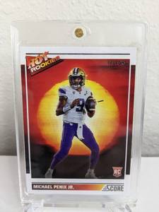 lot 40C image: 2024 Panini Score Michael Penix Jr. Hot Rookies RC #3 T