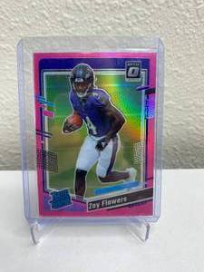 lot 889 image: 2023 Panini Donruss Optic Zay Flowers Pink Prizm Rated Rookie #210 J