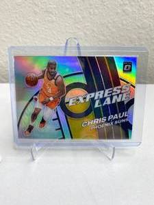 lot 110 image: 2021-22 Panini Donruss Optic Chris Paul Express Lane Silver Prizm #9 J