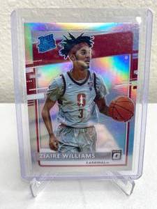 lot 912 image: 2021 Panini Chronicles Optic Draft Picks Ziaire Williams Silver Prizm Rated Rookie #216 J