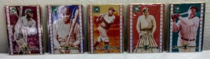 lot 30B image: 1994 Metallic Images Impressions Cooperstown Collection Babe Ruth Metal Collectors Cards 1-5 J