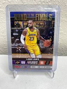 lot 35A image: 2021-22 Panini NBA Hoops LeBron James Road to the Finals Numbered 17712021 #18 J