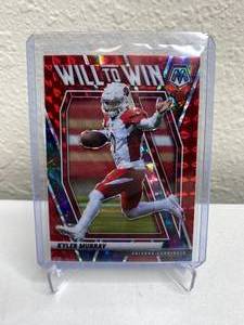 lot 74C image: 2021 Panini Mosaic Kyler Murray Will to Win Color Match Red Reactive Prizm #WW3 J