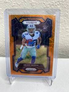 lot 99C image: 2023 Panini Prizm Deuce Vaughn Orange Laser Prizm RC #324 J