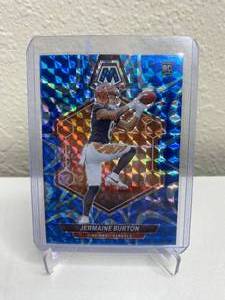 lot 102 image: 2024 Panini Mosaic Jermaine Burton Blue Reactive Prizm RC #366 J