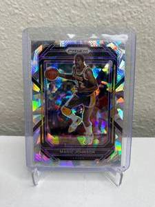 lot 50A image: 2022-23 Panini Prizm Magic Johnson Silver Cracked Ice Prizm #276 J