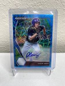 lot 83A image: 2021 Panini Prizm Draft Picks Drew Gray Autograph Blue Velocity Chicago Cubs RC #PDP93 J