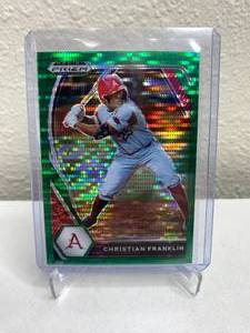 lot 84 image: 2021 Panini Prizm Draft Picks Christian Franklin Green Pulsar Prizm RC #PDP123 J