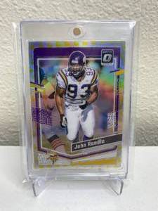 lot 49A image: 2023 Panini Donruss Optic John Randle Flex Emoji Silver Prizm SSP Numbered 75149 #124 J