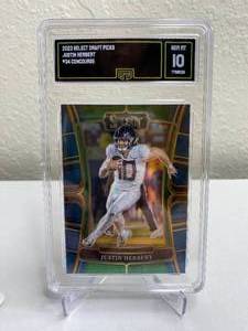 lot 14D image: 2023 Panini Select Draft Picks Justin Herbert Concourse #34 Graded GMA Gem Mint 10 T